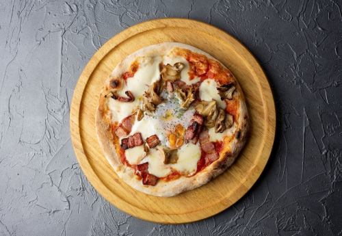 Smoked bacon and maitake mushroom bismarck