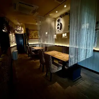 We have two tables for four people and one table for two people.