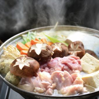 《11~1月》”2時間飲み放題”地鶏鍋、カキフライ、つくね串、お造り5種など【鍋コース】5000円