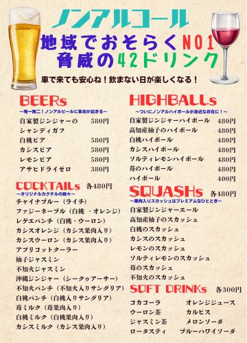 地域で1番多いと思われるノンアルコールドリンク