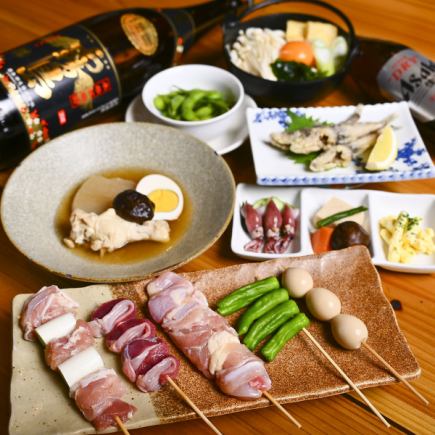 店長オススメ【2.5時間生ビール付飲み放題★全6品 満足焼き鳥コース★】5500円⇒5000円（税込）