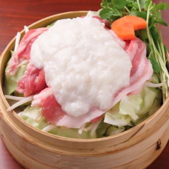 ふわふわとろろと豚バラせいろ