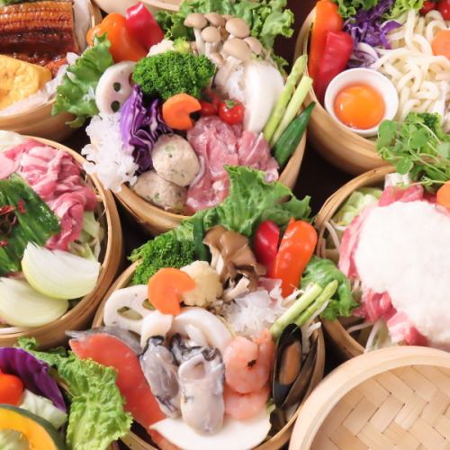 [Low calorie but filling] Healthy steamed food in a bamboo steamer
