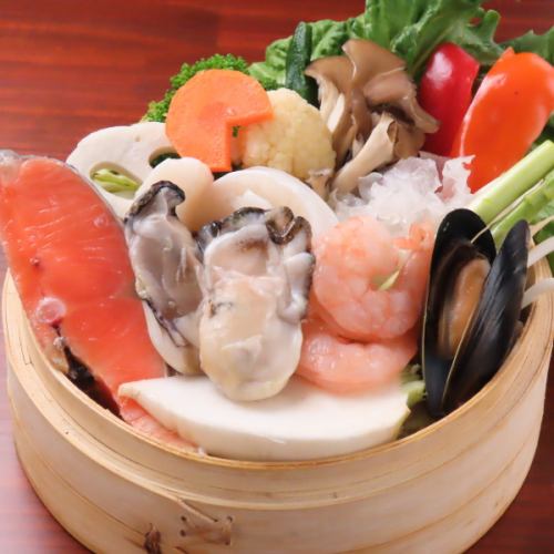 本日のお魚とお野菜せいろ