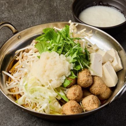 みぞれ鍋やお造り2種盛りなど豊富な種類を楽しめる♪【満喫コース】 8品 3,500円 2時間飲み放題