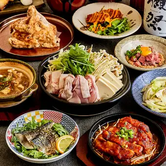 【特惠套餐】人氣套餐◎包含新鮮魚片、柚子雞湯火鍋等8道菜，4500日元，2.5小時暢飲