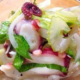 Marinated octopus and celery