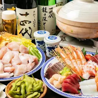 【100分鐘暢飲】河豚火鍋套餐:8,000日圓