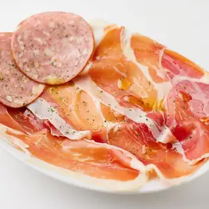 Assorted raw ham