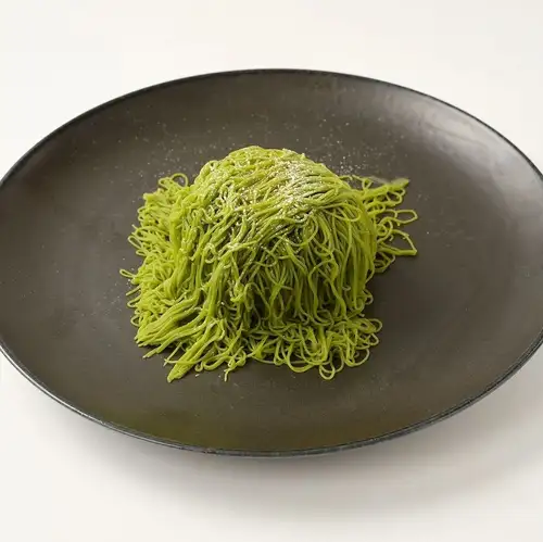 Freshly squeezed matcha Mont Blanc