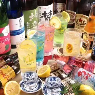 名物・飲み放題770円◎生ビール付きの70種類以上飲み放題！地域ナンバーワンクラスの最強コスパ