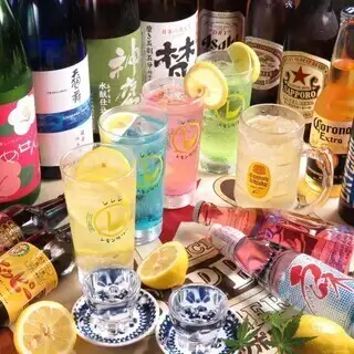 名物・飲み放題770円◎生ビール付きの70種類以上飲み放題！地域ナンバーワンクラスの最強コスパ