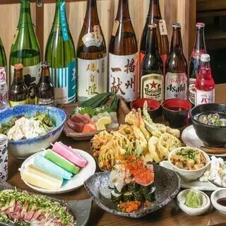 ≪大特価≫【１日2組限定】日本酒含めた120分飲み放題×計８品が6000円（税込）→4500円（税込）