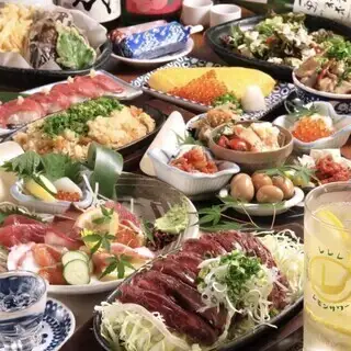 【天ぷらだけじゃない！】120分飲み放題×刺身盛り合わせ、ステーキ食べ比べなど計８品♪5000円