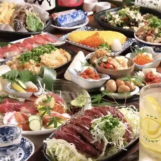 【天ぷらだけじゃない！】120分飲み放題×刺身盛り合わせ、ステーキ食べ比べなど計８品♪5000円