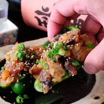 Stuffed bell peppers with minced fish paste