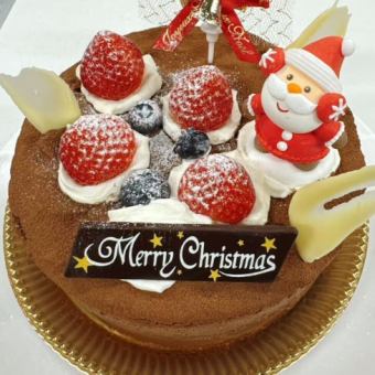 【12/19～25受取限定】クリスマス生チョコデコレーション（5号/15cm）