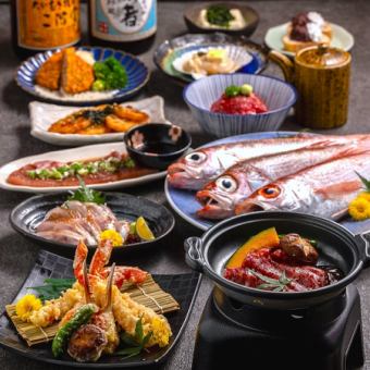 Snow crab, Nodoguro, Wagyu beef and other gorgeous dishes! Local Niigata sake is also included. [Takumi Course] 7 dishes 15,000 yen 3 hours all-you-can-drink