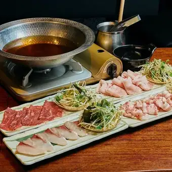 【2h飲み放題】鰤＆南砺ポークのWしゃぶしゃぶとお刺身盛り合わせなど全6品コース5,800円(税込)