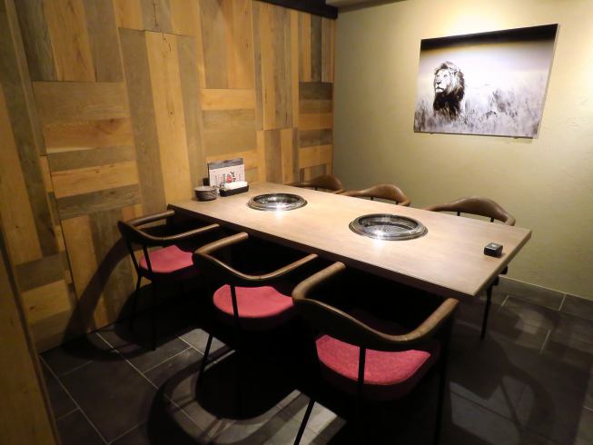 We have a private room where you can talk with a small group while grilling your meat!