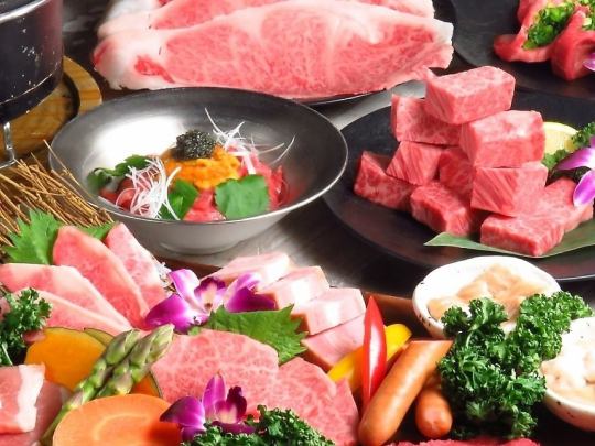 [Specially Selected Miyazaki Beef] Super Steak / Sea Urchin Caviar Beef Nigiri / Oda Buffet 《Men》 5335 yen 《Women》 4840 yen