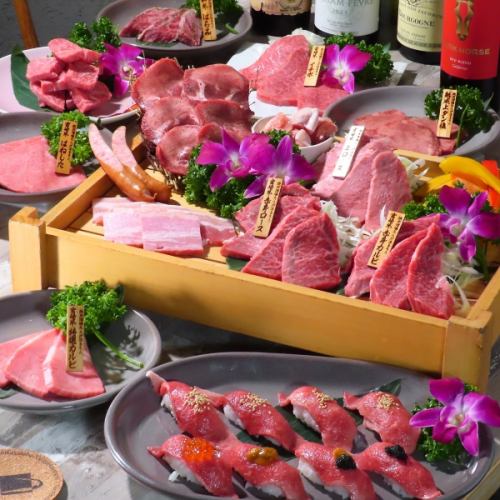 【特選宮崎牛の食べ放題】極ステ-キ/うにキャビア牛握り/オ-ダ-バイキング《男性》5335円《女性》4840円