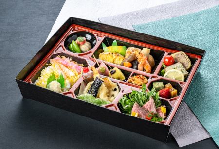 (Top) Bento box meal