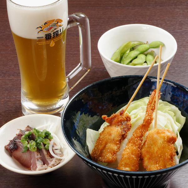 ビール派もワイン派も満足！選べるちょい呑み＆ピザセット