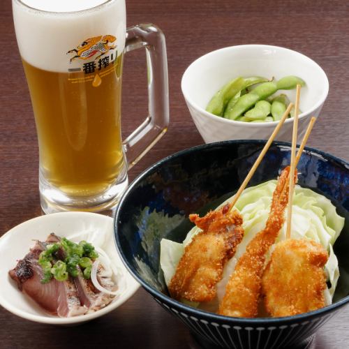 ビール派もワイン派も満足！選べるちょい呑み＆ピザセット