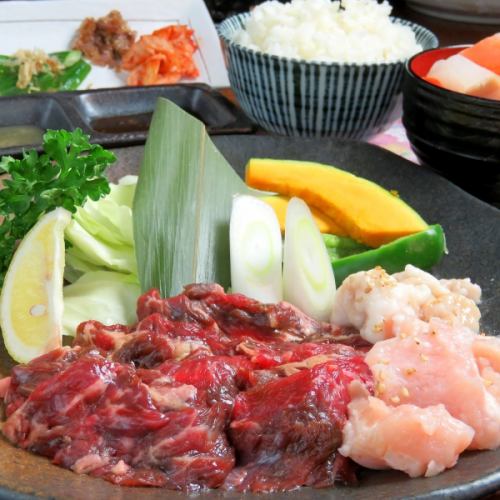 Amakusa daioh and grilled horse set meal [meat 200g]