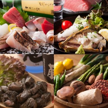 Assortment of specially selected sashimi, famous tuna cheek meat charcoal-grilled... 9 dishes in total [Kemuri specialty course] 2 hours all-you-can-drink included 5,500 yen → 4,400 yen