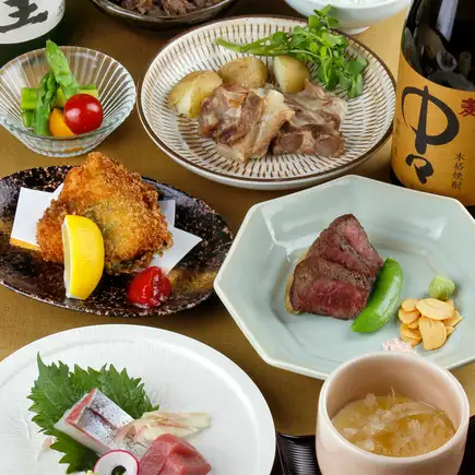 極上忘年会会席【地魚・赤牛・馬刺し・全10品】110分飲み放題付き⇒9500円