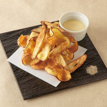 Burdock and sweet potato chips