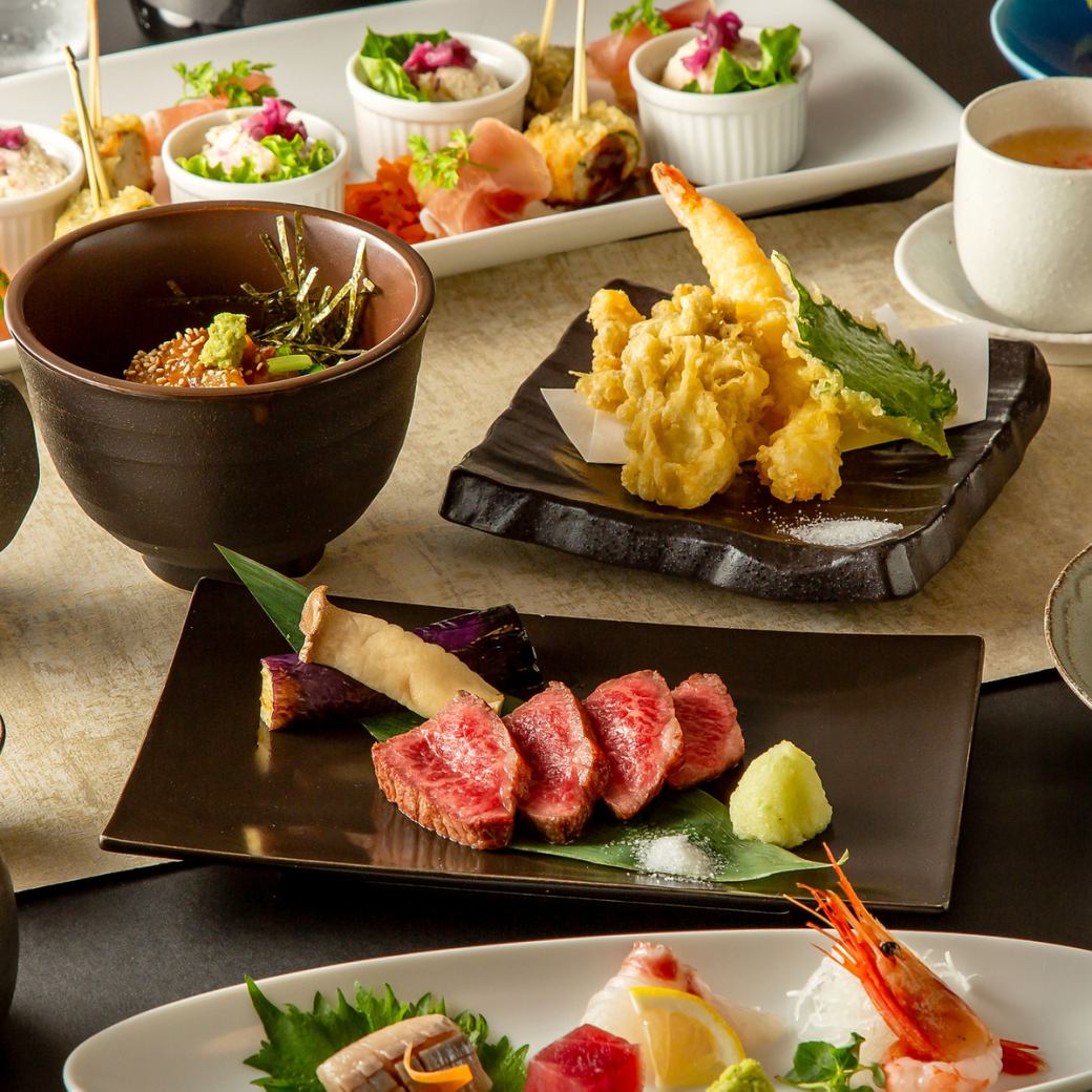 海鮮もお肉も楽しめるコースと美酒を心ゆくまでご堪能ください