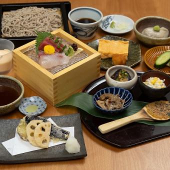 [Tameike Gozen] A course where you can enjoy seasonal fish sashimi and tempura (dessert included)