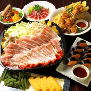 お席2時間【月～木限定】当日予約OKメイン選べるお手軽コース（豚鉄板焼）飲み放題付3,980円！