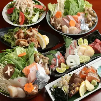 【鍋】《飲み放題付き》店主のおまかせ平日限定【またふく海鮮鍋コース】4400円(税込)
