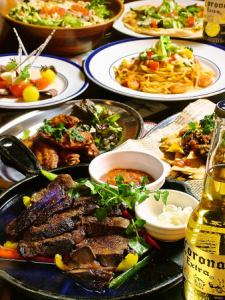 Party course with Angus diced steak, 8 dishes and 90 minutes of all-you-can-drink for 3,200 yen