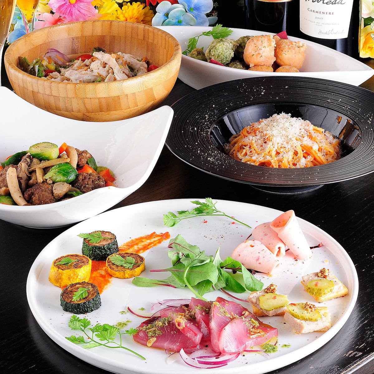 【100種飲み放題】うにパスタやデザート付き 3時間 6,300円～★