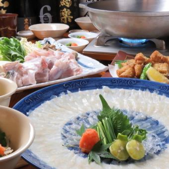 [Luxury!] Fugu hotpot course with 6 dishes + 90 minutes [all you can drink] ⇒ 10,000 yen