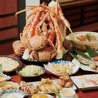 贅沢に！【120分食べ放題コース】本ずわい蟹,特大たらば蟹,北海道産毛蟹の贅沢プレミア食べ放題