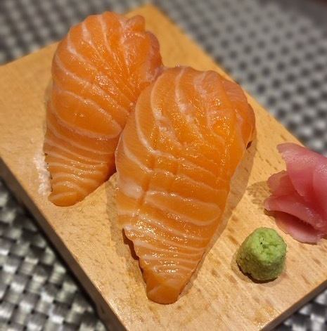 Tuna, salmon, shrimp