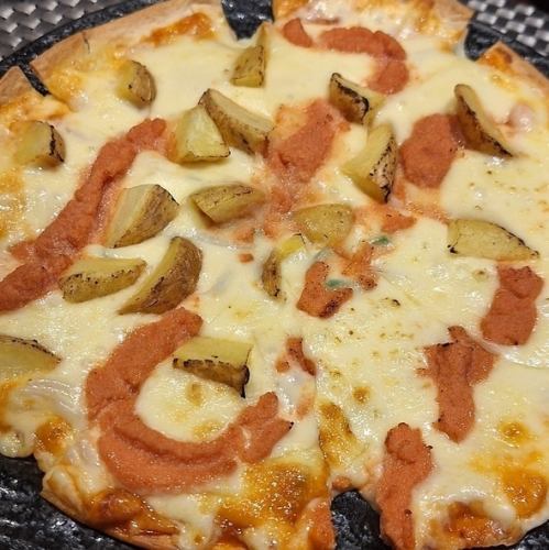 Potato and cod roe pizza