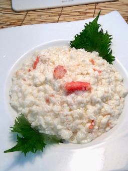 Stir-fried snow crab with egg white