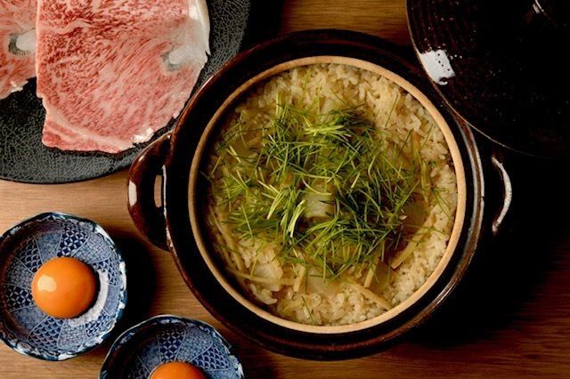 Ushiwa earthenware pot rice grilled shabu set