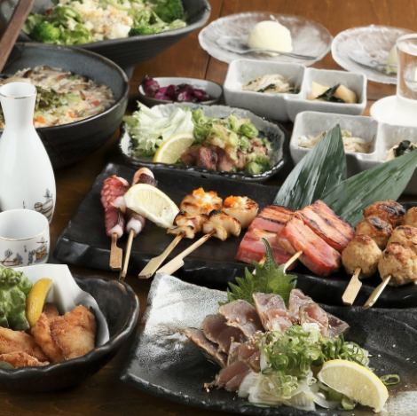 <Most Popular☆Welcome and Farewell Party> Comes with all-you-can-drink! All 10 dishes including grilled skewers, broiled tuna, and deep-fried tatsuta [Meat and fish course]