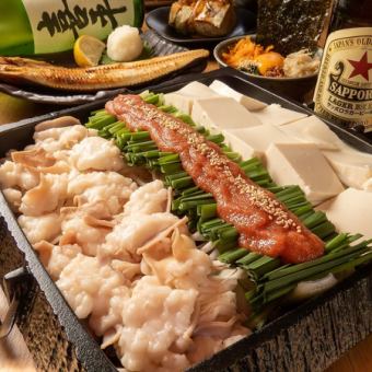 【120分飲放付】明太もつ鍋or和牛を使った鹿児島風炊き肉が選べる全10品6000円(税込)
