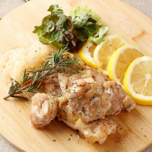 Sauteed young chicken and herbs with lemon butter