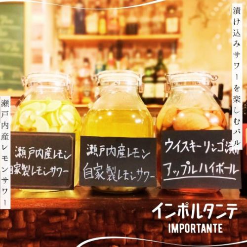 店舗で漬け込み自家製のお酒が女性に人気♪