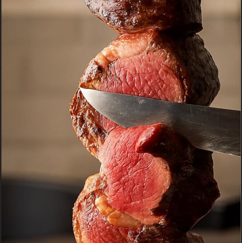 【★希少部位イチボ肉含む20種類シュラスコ食べ放題★】それぞれの部位をベストな状態で提供いたします！